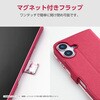 PM-S251PLFUJPND AQUOS wish5 (SH-52F) ケース レザー 手帳型 マグネット 衝撃吸収 超軽量 薄型 ストラップホール付 花柄 エレコム 60161188