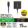 AD-CDPPDBK2 USB Type-C - DisplayPort 変換 (USB-C プラグ to DP ×1 USB-C充電ポート×1) 4K 60Hz PD 60W エレコム 60162956
