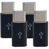 TypeC変換アダプタ4個セット USB microBメス - USB Type-Cオス データ通信対応 USB2.0(転送速度最大480Mbps) タイムリー