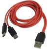 USBケーブル 充電専用TYPE-C2股ケーブル 80CM USB Type-C(USB2.0・オス) x2/ USB A(オス) エスエスエーサービス