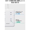 ECT-44-8A2C15WH 電源タップ 延長コード 8個口 USB付 (コンセント×8 Type C×1 USB A×2) 雷ガード PSE適合 iPhone/スマホ等対応 エレコム 60906487