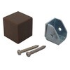 25x25x25mm 戸当り 床用/ダークブラウン エスコ