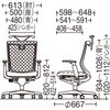 C497GR FHB4 エスクード メッシュチェアハイ可動肘付 グレーシェル ナイロンキャスター オカムラ(岡村製作所) 61225773