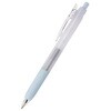 【名入れ】バインダークリップ付き スタンダード(透明ブルー) ボールペン 0.5mm 300本入り  業務用 ビジネス オフィス用品 備品 黒インク なめらかインクボールペン ノック式 ノベルティ 販促品 ジャストコーポレーション