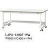 軽量作業台/耐荷重150kg_ワンタッチ移動H740_半面棚板付_ワークテーブル150シリーズ 山金工業