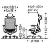 CC4BXR FPG8 コンテッサセコンダ、固定肘、可動ヘッド、座メッシュ、ハンガー付、ランバー無、ブラックB、ポリッシュ、脚ポリッシュ、ウレタン オカムラ(岡村製作所) 62577045