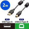 DH-AB2F20BK USBケーブル B-A HDD用 2m エレコム 62667633