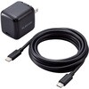 USB Type-C 充電器 PD PPS対応 65W 1ポート TypeCケーブル付属 2m スイングプラグ 小型 軽量 エレコム