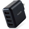 スマホ充電器 AC充電器 USB×4ポート 3.6A出力 合計24W おまかせ充電 iPhone エレコム