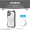 PM-A25AFCCATBK iPhone 17 ケース ハイブリッド 衝撃吸収 磁気吸着対応メタルステッカー付 猫耳デザイン エレコム 62829789