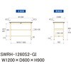 SWRH-1260S2-GI 軽量作業台/耐荷重300kg_中間全面棚付き_固定式H900_塩ビシート天板_ワークテーブル300シリーズ 山金工業 62914339