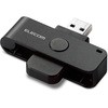 ICカードリーダー 接触式 マイナンバーカード 確定申告 e-Tax eLTAX 対応 ケーブル15cm ブラック USB エレコム