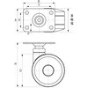 TPWE-100 プレート式双輪キャスター(エラストマー車) 自在 TRUSCO 63047724