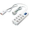 T-H0520TSKFR 電源タップ 8個口 3P 2m 2P×1個口 3P→2P変換アダプタ付 ボックス型 手元一括スイッチ マグネット 抜け止め 雷ガード エレコム 63540436