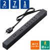 ECT-0510BK 電源タップ 延長コード 7個口 2P 1m 雷ガード トラッキング防止 ほこり防止シャッター 回転式 ブラック エレコム 64044323