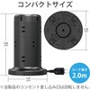 ECT-0720WH 電源タップ タワー型 2m 2P 12個口 USB付 (コンセント×12 USB A×5) 雷ガード ほこり防止シャッター エレコム 64044366