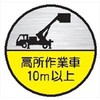 ヘルメット用ステッカー35丸C 高所作業車10m以上(1シート 10枚入) 仙台銘板