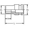 EA164CF-12 3/8"DRx12mm  インパクトソケット(薄肉) エスコ 64497415