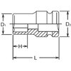 EA164DH-32 1/2"DRx32mm インパクトソケット(薄肉) エスコ 64499016