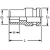 EA164EA-36 3/4"DRx36mm インパクトソケット(薄肉) エスコ 64502227