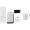 家電セット 寮 オフィス 事務所 新生活家電 5点セット (8kg洗濯機 173L冷蔵庫 オーブンレンジ 炊飯器 電気ケトル) YAMAZEN(山善)