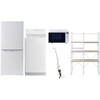 106L6ZCW5テンWH2 家電セット 寮 オフィス 事務所 新生活家電 5点セット (6kg洗濯機 106L冷蔵庫 オーブンレンジ スティッククリーナー 家電収納ラック) YAMAZEN(山善) 64605435