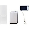 家電セット 寮 オフィス 事務所 新生活家電 4点セット (8kg洗濯機 173L冷蔵庫 オーブンレンジ スティッククリーナー) YAMAZEN(山善)