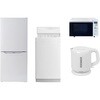 家電セット 寮 オフィス 事務所 新生活家電 4点セット (6kg洗濯機 106L冷蔵庫 オーブンレンジ 電気ケトル) YAMAZEN(山善)