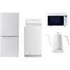 家電セット 寮 オフィス 事務所 新生活家電 4点セット (6kg洗濯機 106L冷蔵庫 オーブンレンジ 温調ケトル) YAMAZEN(山善)