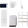 173LDKZCW6テンWH2 家電セット 寮 オフィス 事務所 新生活家電 6点セット (8kg洗濯機 173L冷蔵庫 オーブンレンジ 電気ケトル スティッククリーナー 家電収納ラック) YAMAZEN(山善) 64629086