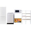 家電セット 寮 オフィス 事務所 新生活家電 5点セット (8kg洗濯機 173L冷蔵庫 電子レンジ 43型液晶テレビ 家電収納ラック) YAMAZEN(山善)