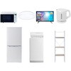 家電セット 寮 オフィス 事務所 新生活家電 7点セット (6kg洗濯機 106L冷蔵庫 オーブンレンジ シーリングライト 32型液晶テレビ 電気ケトル 家電収納ラック) YAMAZEN(山善)