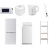 106L6DMDZCS7テン5 家電セット 寮 オフィス 事務所 新生活家電 7点セット (6kg洗濯機 106L冷蔵庫 電子レンジ 炊飯器 電気ケトル スティッククリーナー 家電収納ラック) YAMAZEN(山善) 64648284