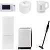 家電セット 寮 オフィス 事務所 新生活家電 6点セット (8kg洗濯機 173L冷蔵庫 電子レンジ 炊飯器 電気ケトル 軽量クリーナー) YAMAZEN(山善)