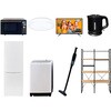 173LC43DZSW8テンB 家電セット 寮 オフィス 事務所 新生活家電 8点セット (8kg洗濯機 173L冷蔵庫 オーブンレンジ シーリングライト 43型液晶テレビ 電気ケトル 軽量クリーナー 家電収納ラック) YAMAZEN(山善) 64655729