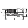 EA164D-52 1/2"DRx1/4"Hex インパクトビットホルダー エスコ 64692934