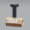 G 1/4"xRc1/4"ニードルバルブ(圧力計/ロングハンドル エスコ