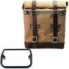 Unitgarage / ユニットガレージ Canvas Side Pannier Scram 22L-30L + R18 frame for Fishtail exhaust， Beige/Brown | U201+3401-Beige-Brown