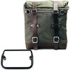 Unitgarage / ユニットガレージ Canvas Side Pannier Scram 22L-30L + R18 frame for Fishtail exhaust， Green/Brown | U201+3401-Green-Brown