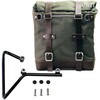 Unitgarage / ユニットガレージ Canvas Side Pannier Scram 22L-30L + Subframe husqvarna svartpilen 701， Green/Brown | U201+3002-Green-Brown