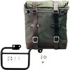 Unitgarage / ユニットガレージ Canvas Side Pannier Scram 22L-30L + Subframe K Series， Green/Brown | U201+1806-Green-Brown