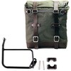 Unitgarage / ユニットガレージ Canvas Side Pannier Scram 22L-30L + Subframe R 1200 GS， Green/Brown | U201+1229-Green-Brown