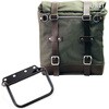 Unitgarage / ユニットガレージ Canvas Side Pannier Scram 22L-30L + Subframe R80 G/S， Green/Brown | U201+1008-Green-Brown