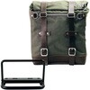 Unitgarage / ユニットガレージ Canvas Side Pannier Scram 22L-30L + Subframe Royal Enfield， Green/Brown | U201+3800-Green-Brown