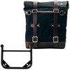 Unitgarage / ユニットガレージ Canvas Side Pannier Scram 22L-30L + Universal frame， Black/Brown | U201+1006-Black-Brown