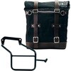 Unitgarage / ユニットガレージ Canvas Side Pannier Scram 22L-30L + Right Subframe Aprilia Tuareg 660， Black/Brown | U201+3600DX-Black-Brown