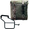 Unitgarage / ユニットガレージ Canvas Side Pannier Scram 22L-30L + Right Subframe Aprilia Tuareg 660， Green/Brown | U201+3600DX-Green-Brown