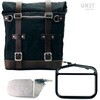 Unitgarage / ユニットガレージ Canvas Side Pannier Scram 22L-30L + Right subframe Ducati Scrambler， Black/Brown | U201+1007DX-Black-Brown