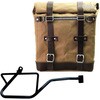Unitgarage / ユニットガレージ Canvas Side Pannier Scram 22L-30L + Right Subframe Guzzi V7_850， Beige/Brown | U201+2216DX-Beige-Brown