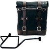 Unitgarage / ユニットガレージ Canvas Side Pannier Scram 22L-30L + Right Subframe Guzzi V7_850， Black/Brown | U201+2216DX-Black-Brown